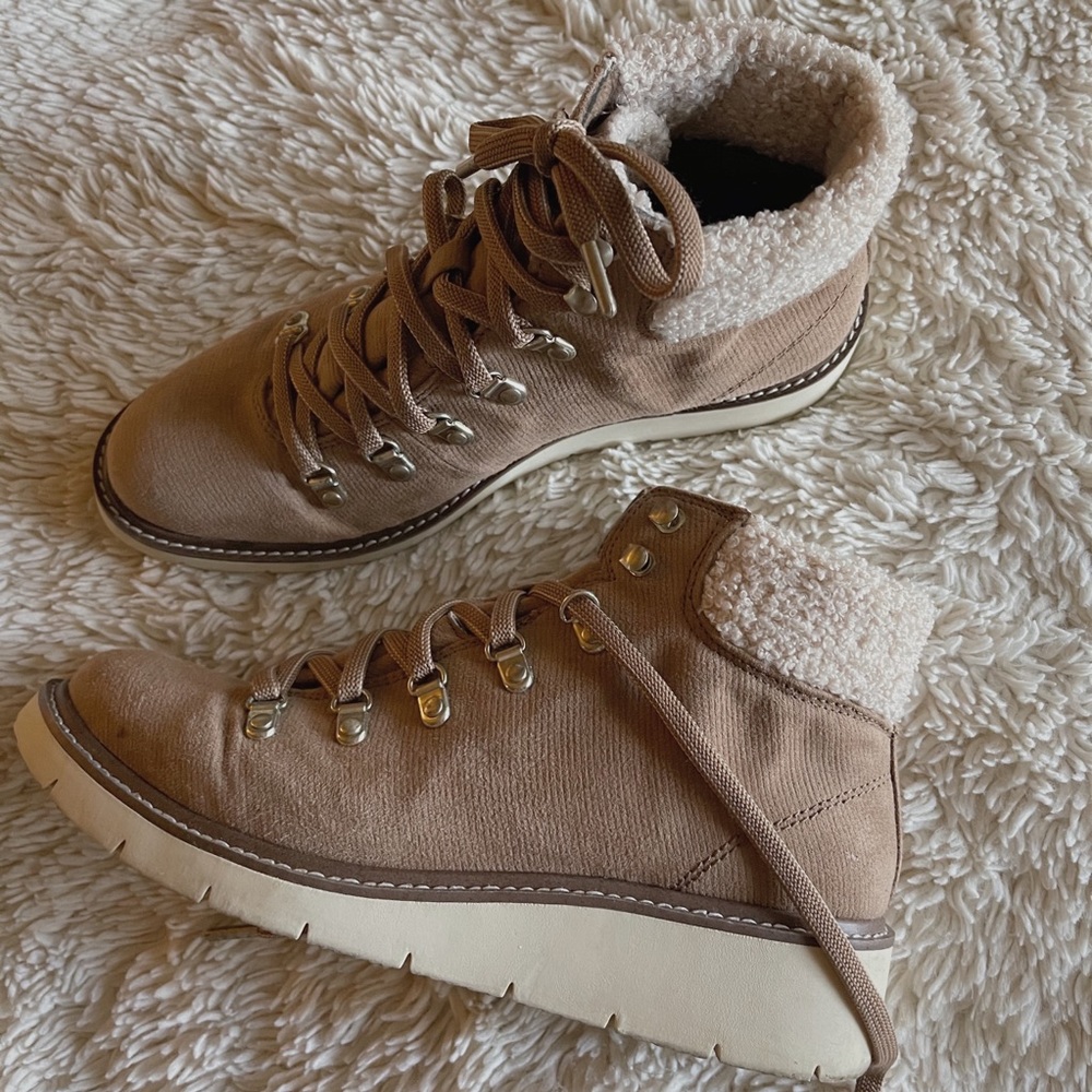 Tan lace up bootie